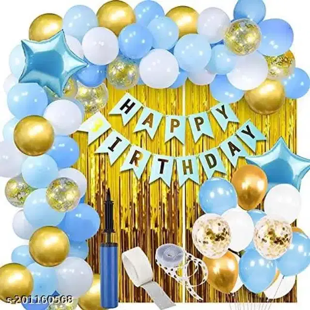 Birthday Party Decoration Kit, Multicolor, Set of 63