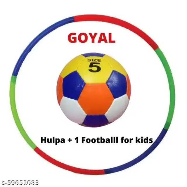 Plastic Hula Hoops with Football, Multicolor, Set of 2