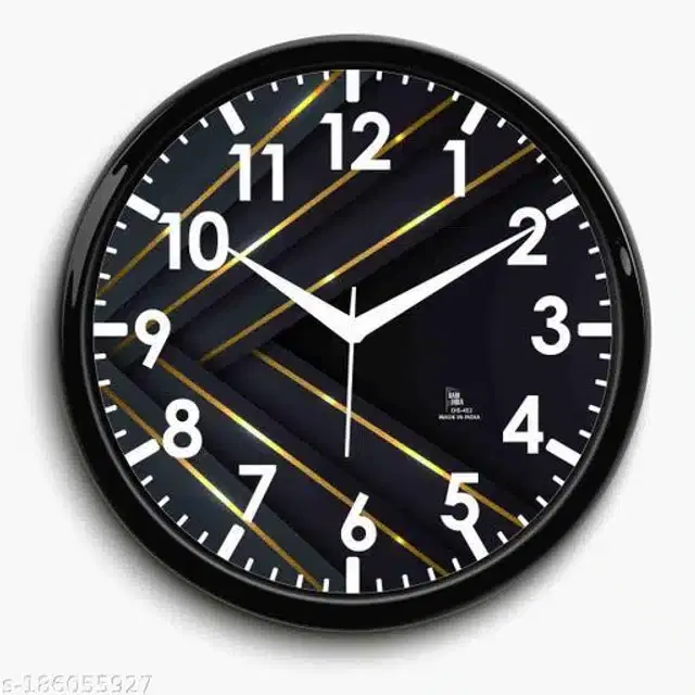 Designer Analog Wall Clock, Black