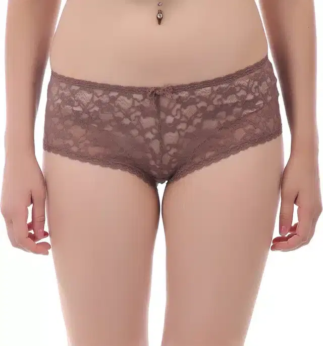 Cotton Blend Panty for Women (Brown, M)