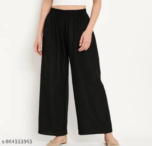 Palazzo Pants for Women (Black, XS)