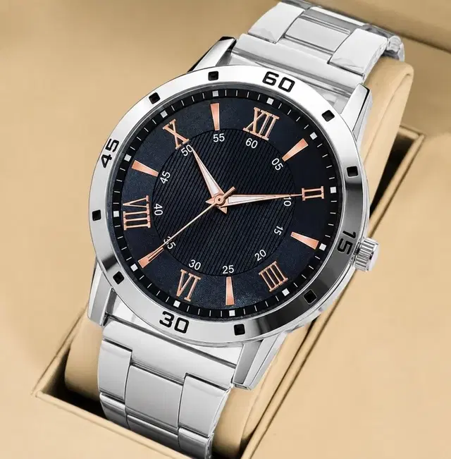Analog Display Watch for Men (White, Free Size)