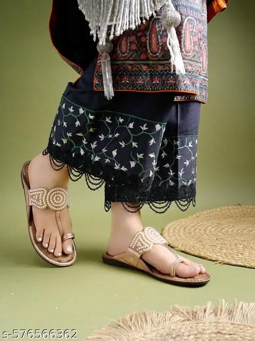 Shoetopia Pink Flat Sandals (Size IND-6)