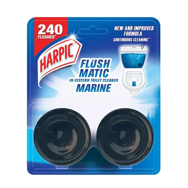Harpic Flush Matic In-Cistern Toilet Cleaner Block - Marine, 100 g