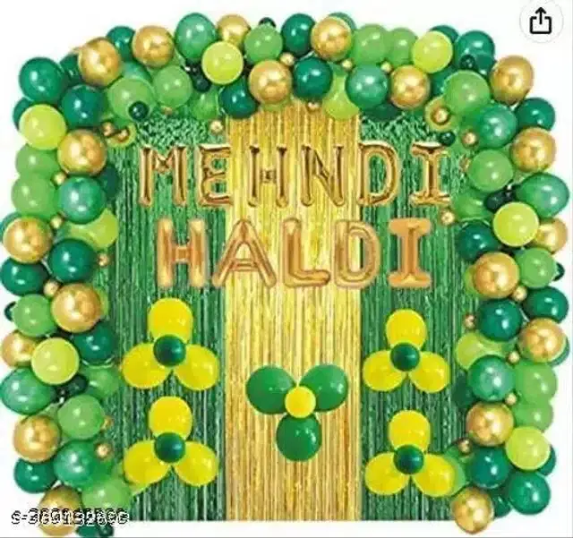 Mehandi Party Decoration Kit, Multicolor, Set of 82