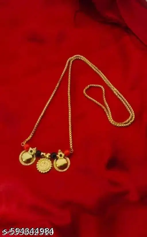 Single Strand Mangalsutra Red Long for Women