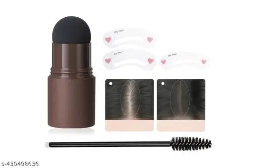 Natural Hairline Powder, Hair Shading Sponge Pen, Hairline Shadow Powder Stick, Quick Root Touch-Up, Eyebrow Stamp (Black) Pack Of 1pis