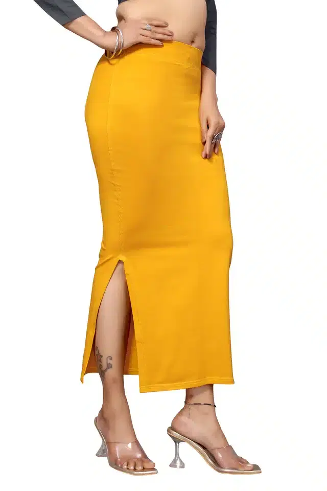 Saree Petticoat for Women (Yellow, S)