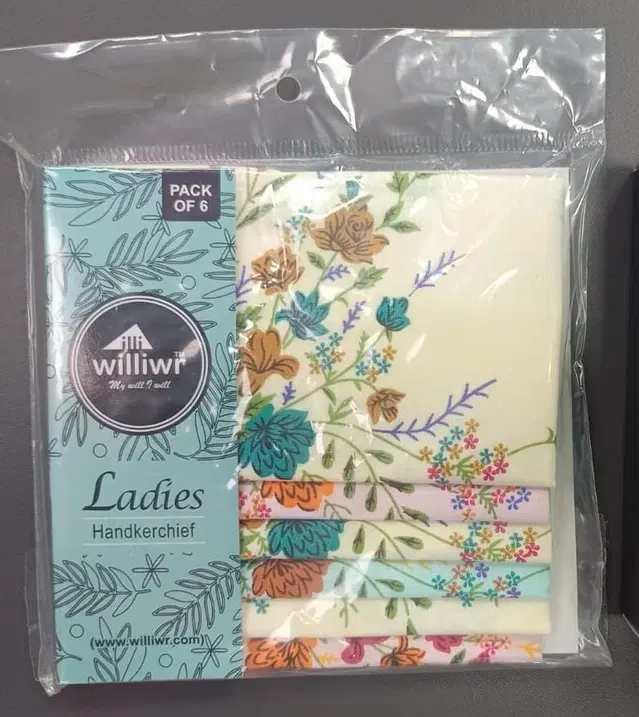 Cotton Printed Handkerchiefs for Women CR101PO6 Printed, Pack of 6, Multicolor