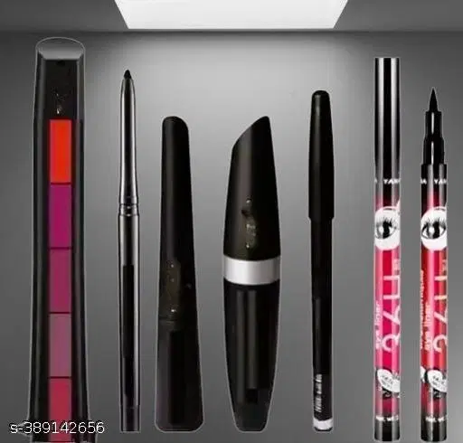 5in1 Red Lipstick With 3in1 Eyeliner Mascara &36h Eyeliner &kajal