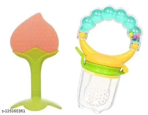 Baby Silicone Teethet And Food Rattle Feeder