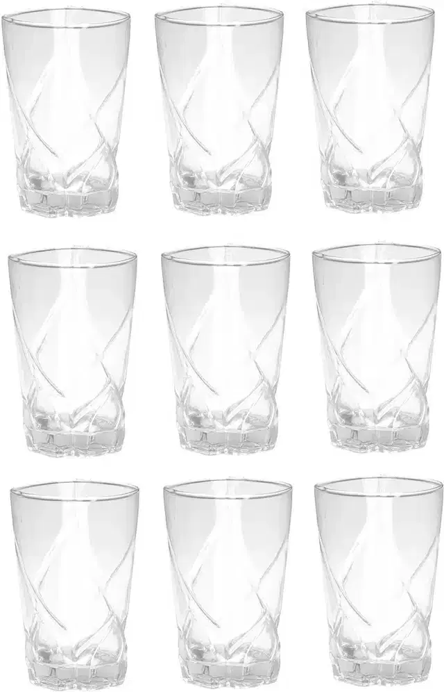 Liquor cum Cocktail Glasses, Transparent, 280 ml, Pack of 9
