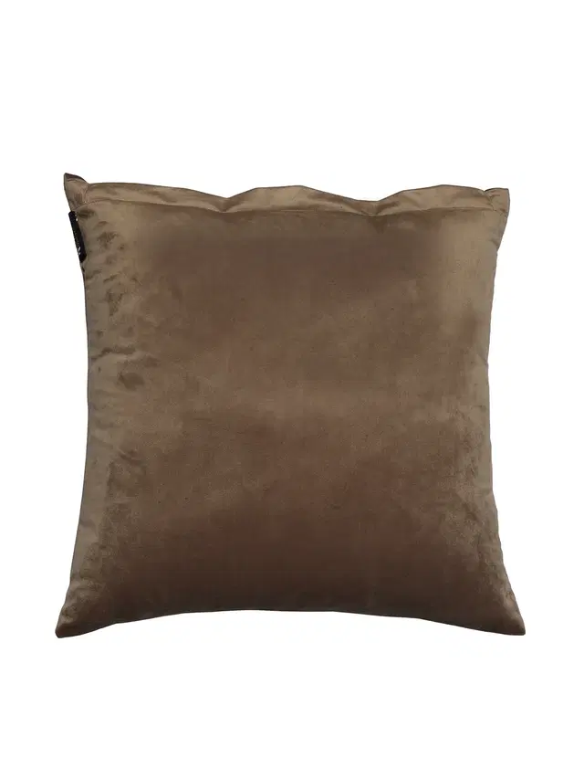 Cotton Cushion Cover, Brown, 16x16 inches