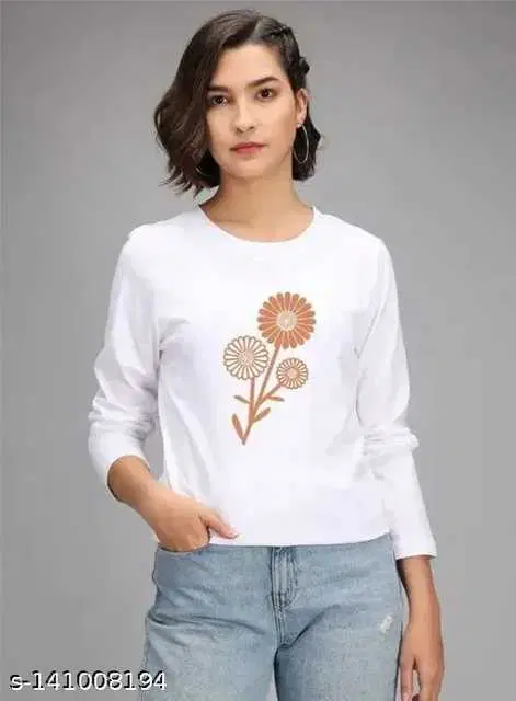Women's Full Sleeves Sweatshirt (White, S) (PC-61)