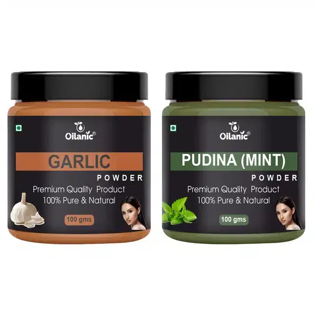 Natural Garlic & Pudina Powder for Skin & Hair, Pack of 2, 100 g