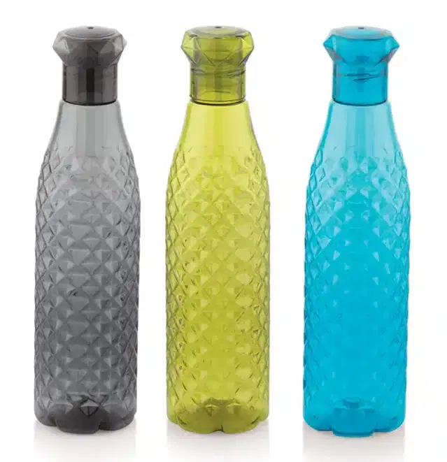 Water Bottle, Pack of 3, Multicolor, 1 L