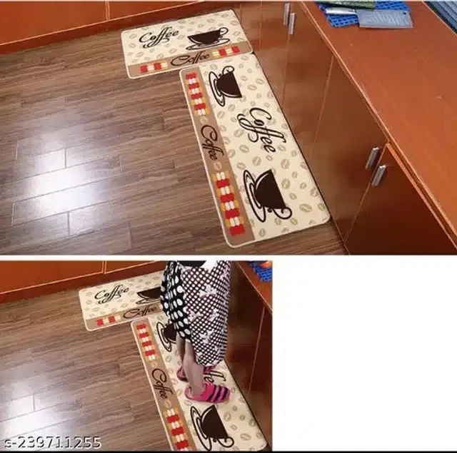 Anti Slip Kitchen Mat, Multicolor, 16x20 inches, Pack of 2