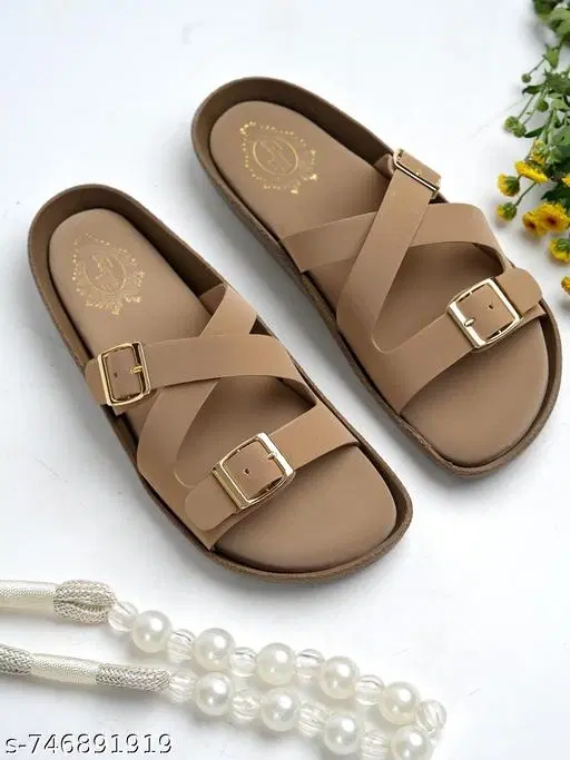 Shoetopia Flat Beige Size 6.0