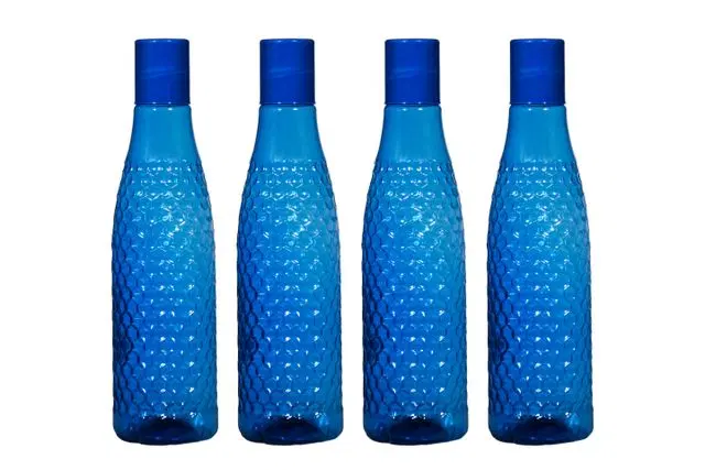 Aravi Assorted Pet Water Bottle, Blue, Set Of 4, 1000 ml