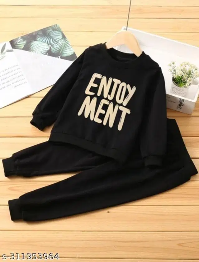 Cotton Printed Clothing Set for Kids (Black, 0-3 Months)