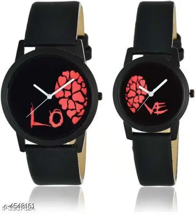 Couple Analog Watches, Set of 2 (Black)