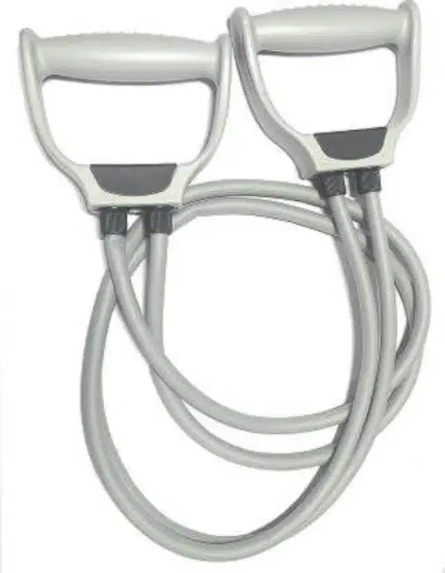 Stretchable Resistance Tube for Toning Chest Muscles, Grey