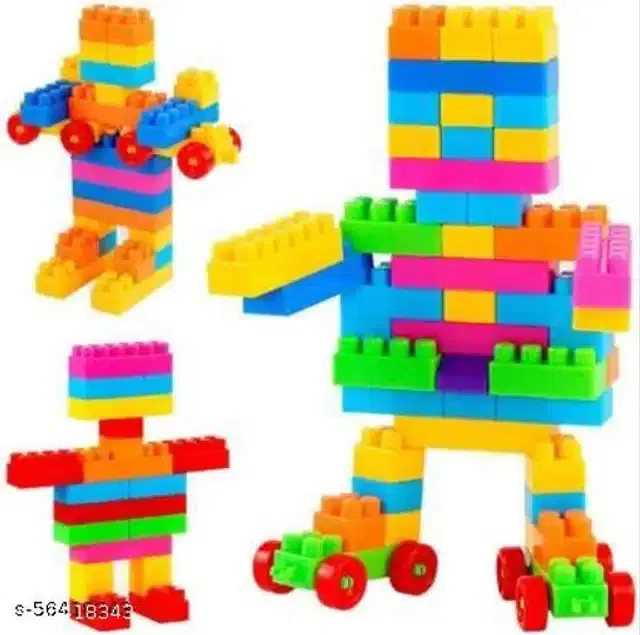 Plastic Kids Building Toys, Multicolor, Set of 1