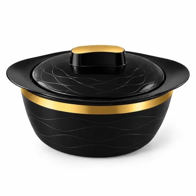 Cello Exotic, 1000 ml, Black | Insulated Casserole | Keeps Food Hot & Fresh | Sturdy Locking Lid