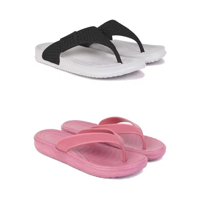 Slippers for Women, Pack of 2 (Multicolor, 7)