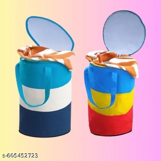 cotton Laundry Basket, White ,  (Pack Of 2)