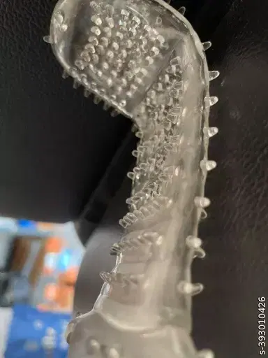 A R Silicone Crystal Dotted Condom for Men, Transparent