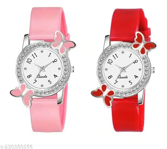 Analog Watch for Women, Pack of 2 (Multicolor)