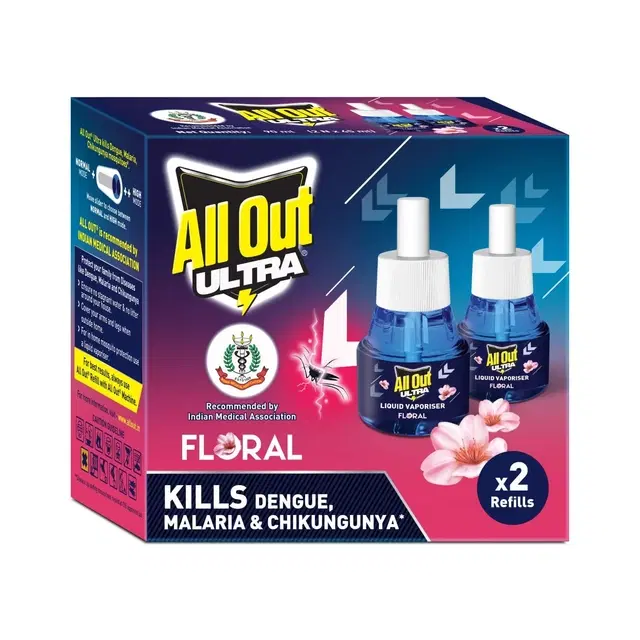 All Out Ultra Power+ Floral Fragrance (Pack Of 2 Refill) 2X45 ml