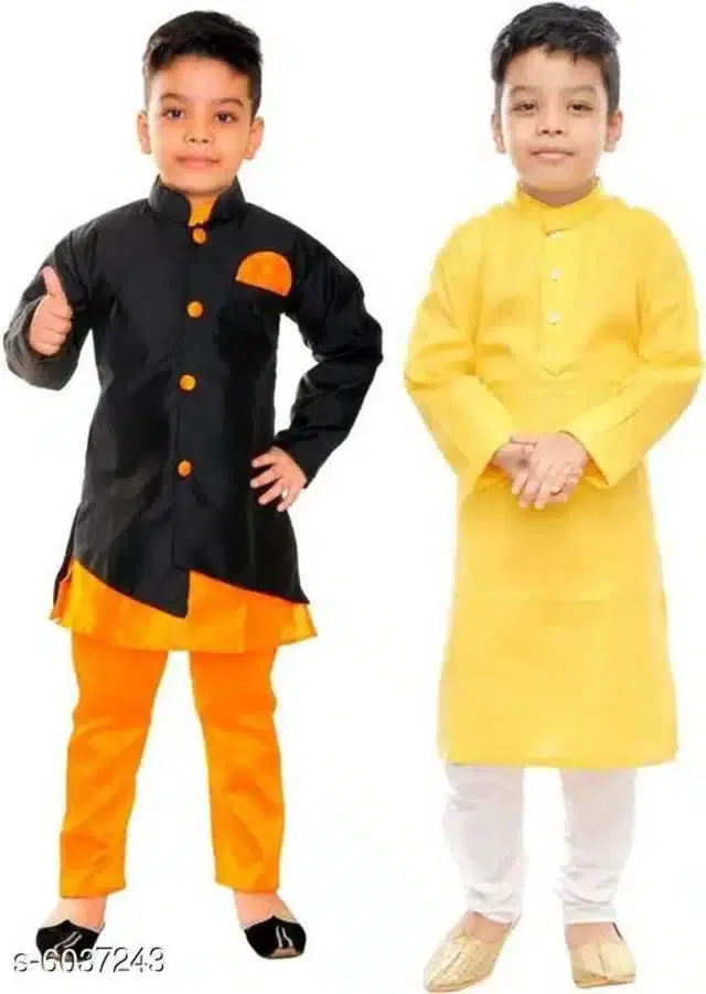 Sherwani with Kurta Set for Boys, Set of 2 (Multicolor, 4-5 Years)