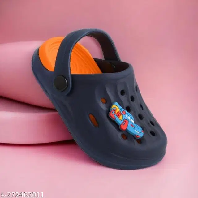 Clogs for Kids (Navy Blue & Orange, 2-2.5 Years)