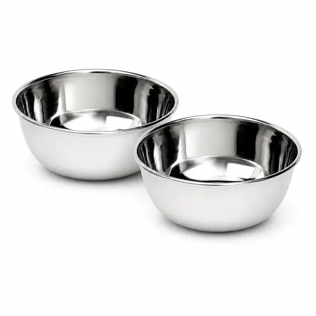 SimpleHome Lightweight Steel Bowl, 250 ml, [Pack Of 2]