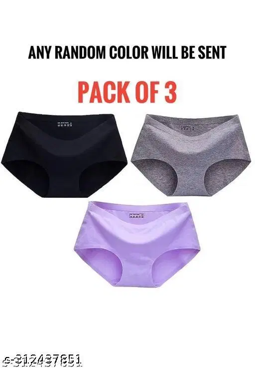 Nylon Briefs for Women, Multicolour, Pack of 3 (XL)