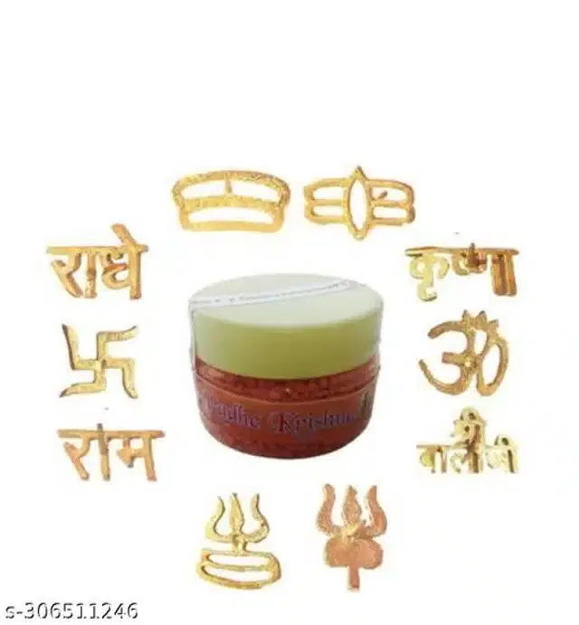 Brass Tilak Stamp, Golden, Pack of 10