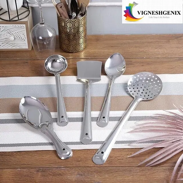 Stainless Steel Utensils Set, Silver, Set of 5