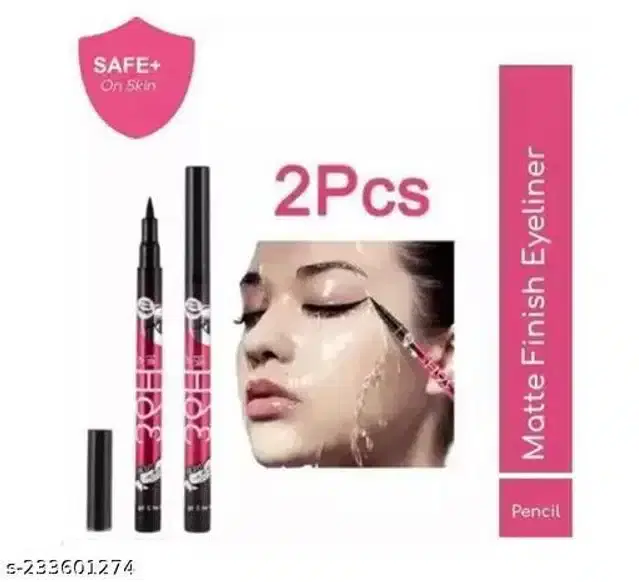 36H Waterproof Eye Liners, Black, Pack of 2