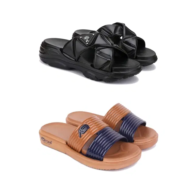 Sliders for Women, Set of 2 (Multicolor, 5)