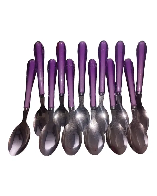 Stainless Steel Spoons Set, Multicolor, Pack of 12