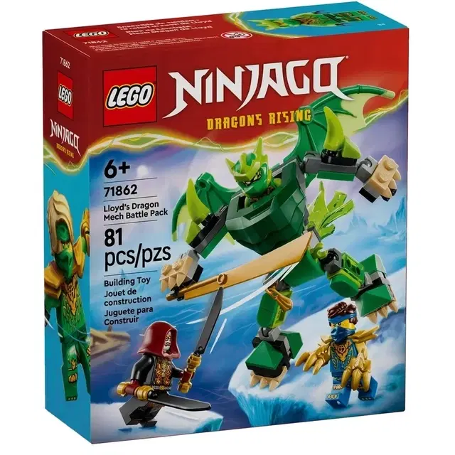 LEGO NINJAGO Lloyd's Dragon Mech Battle Pack - Action Figure Playset with 3 Minifigures 71862
