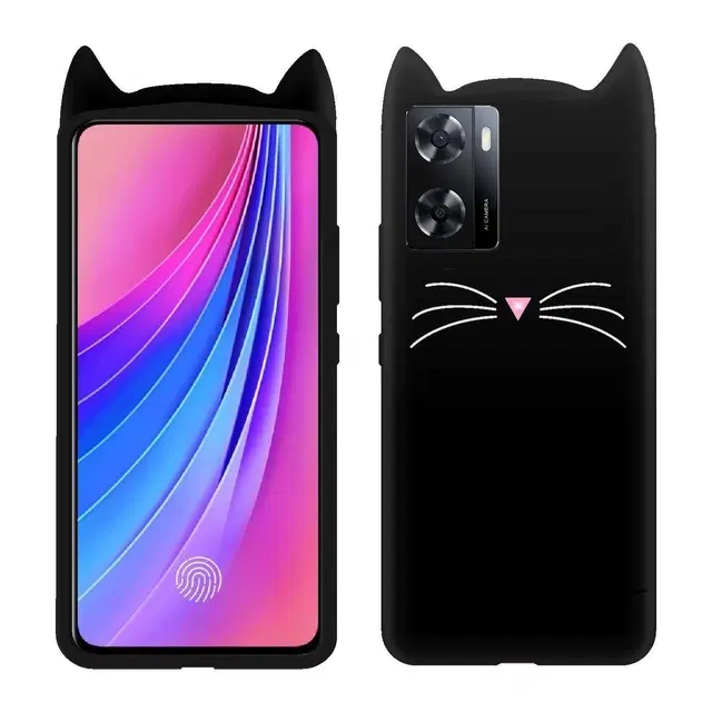 Rubber Mobile Back Cover for OPPO K10 5G (Black)
