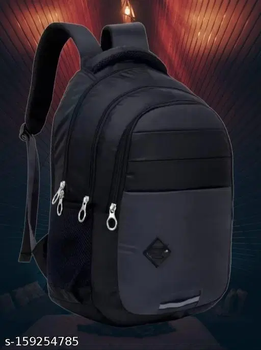 Nylon Backpack for Men & Women, Black