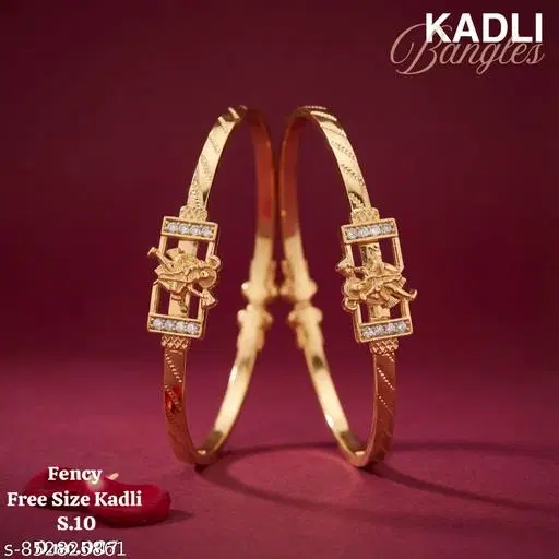 American Diamond Kadali for Women (Gold Plated, Gold, Free Size)