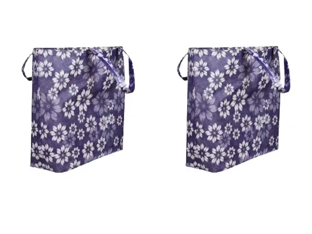 Canvas Shopping Tote Bags, Purple, Pack of 2