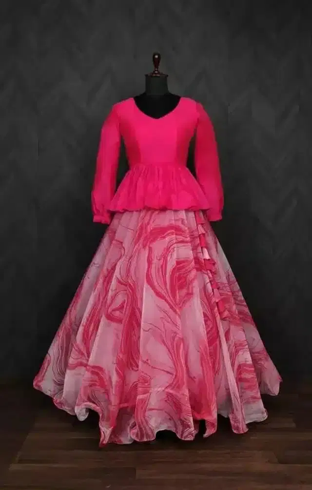 Ready to Wear Lehenga Choli for Women (Pink, XS)