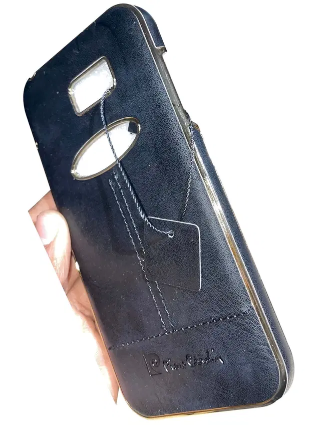 Leather Mobile Back Cover for Samsung Galaxy A7, 2017, Blue