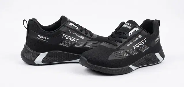 Mesh Sports Shoes for Men (Black, 10)